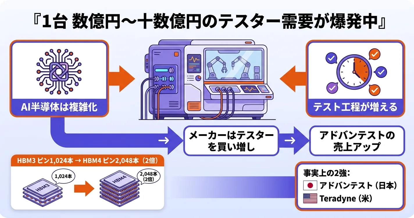 アドバンテストのテスタービジネス・1台数億円〜十数億円のテスター需要拡大の構造