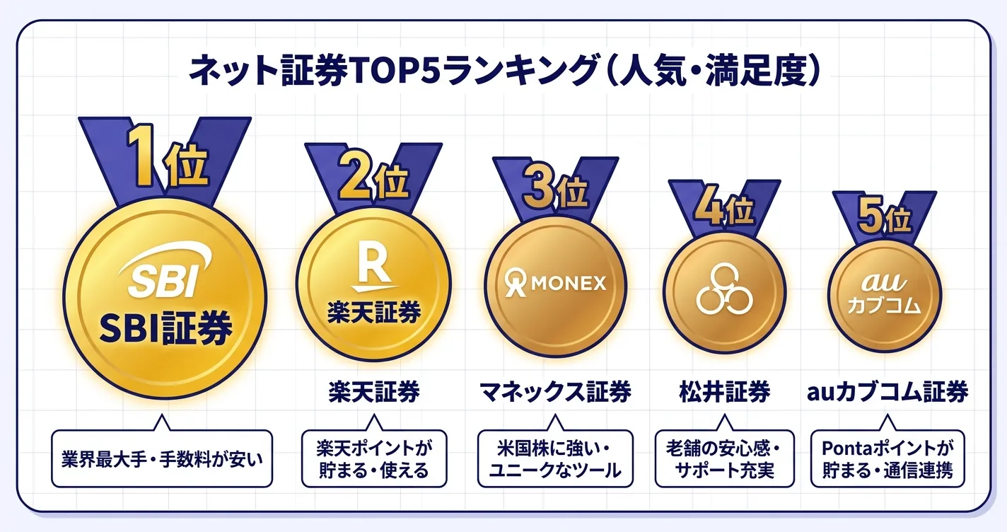 ネット証券TOP5メダル