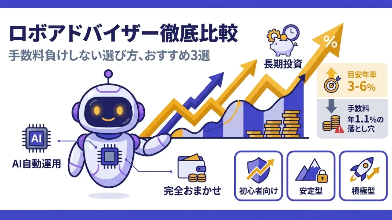 ロボアドバイザーとは？手数料負けしない選び方とおすすめ3選 アイキャッチ画像