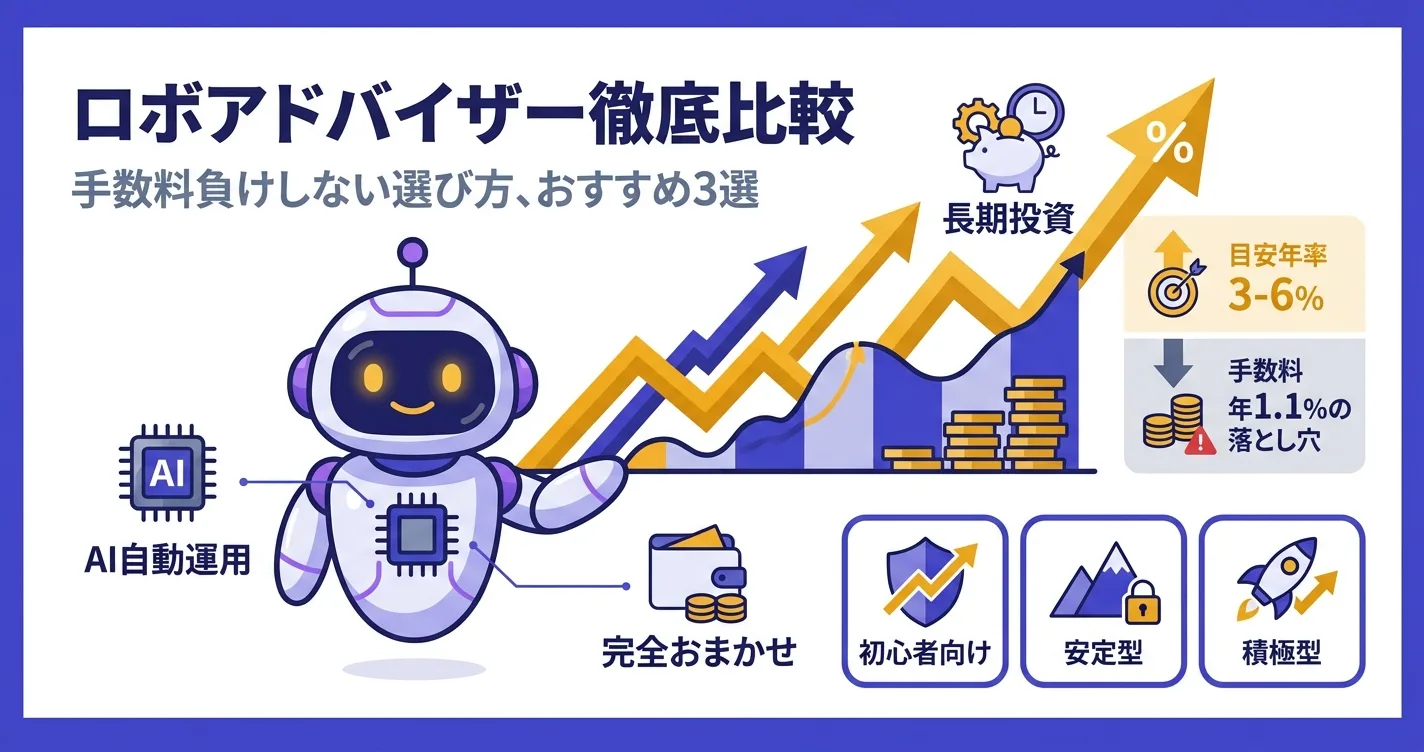 ロボアドバイザーとは？手数料負けしない選び方とおすすめ3選 アイキャッチ画像