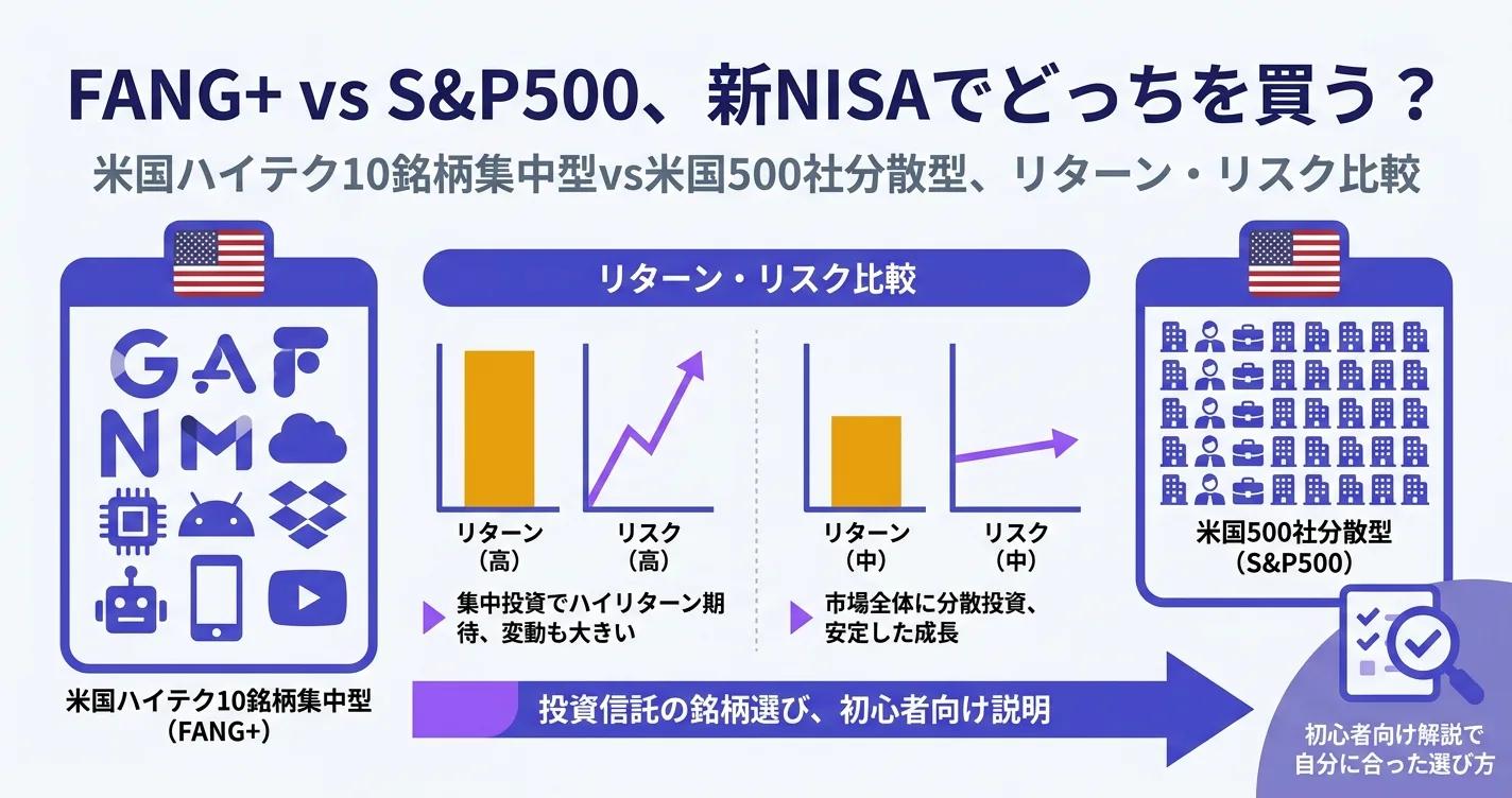 FANG+ vs S&P500 新NISAどっち アイキャッチ画像