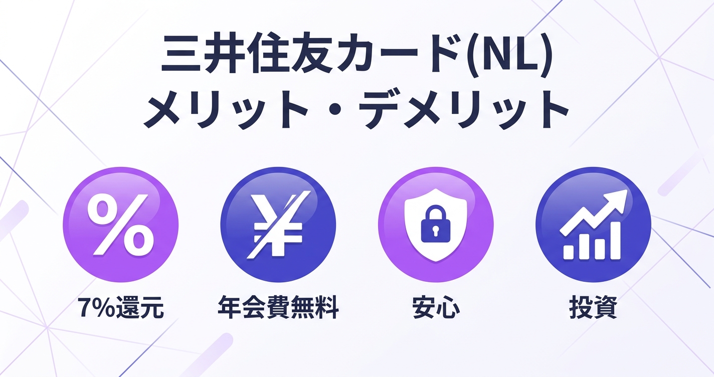 三井住友カード(NL)のメリット・デメリット解説｜7%還元・年会費無料・ナンバーレス・SBIクレカ積立