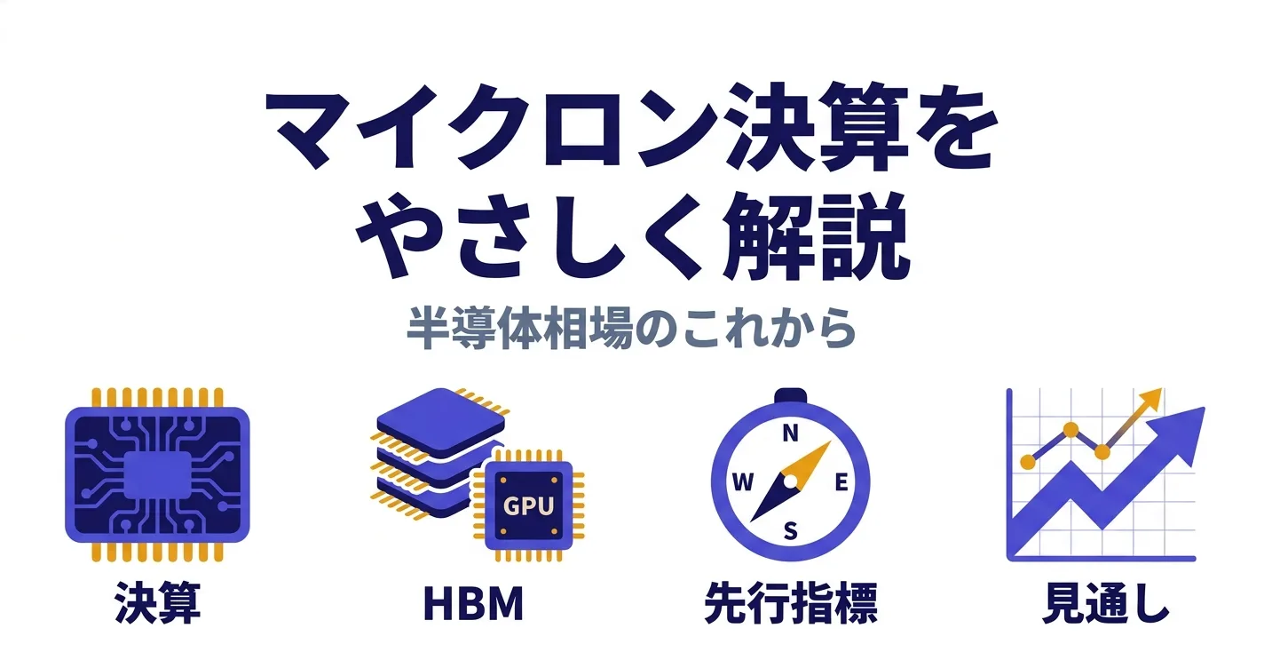 マイクロン決算をやさしく解説し半導体相場のこれからを示すアイキャッチ｜マイクロン決算