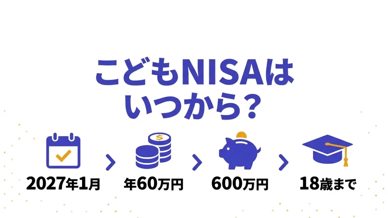 こどもNISAは2027年1月開始 年間60万円・非課税保有限度額600万円・18歳までの新制度概要｜こどもNISA いつから
